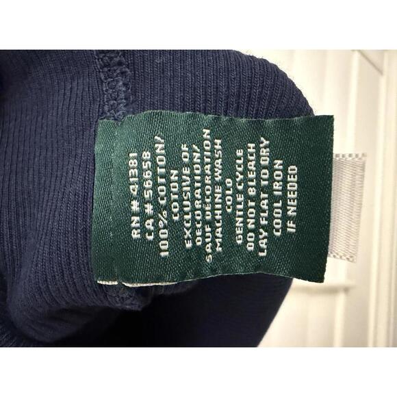 Lauren Ralph Lauren blue flutter sleeve baby top with white trim size Medium - Picture 4 of 5